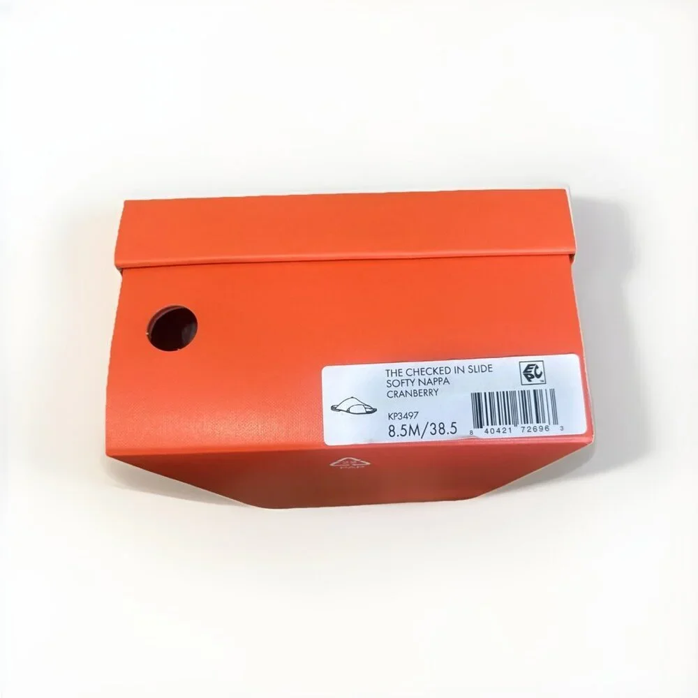 Katy Perry The Checked In Slide Sandal Softy Nappa Cranberry 8.5 NIB - Picture 7 of 7